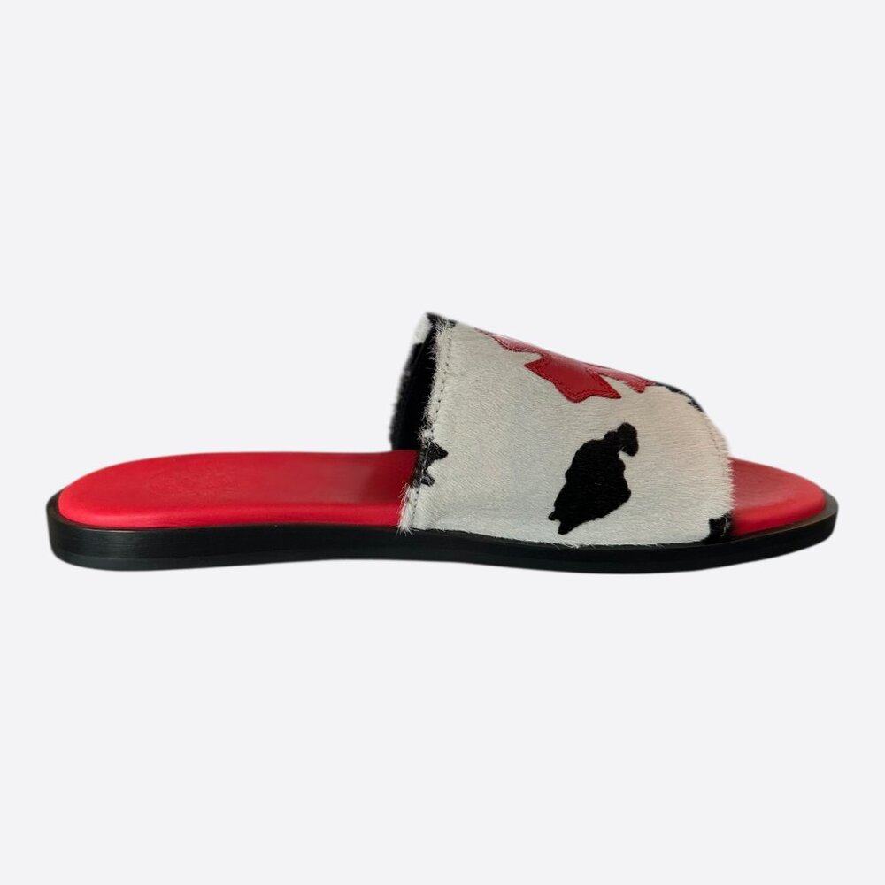 Chrome Hearts Red Cross Patch Cow Slides - image 5